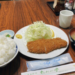 Renga Tei - ロースかつ定食(税込900円)、ご飯は大盛でーす♪