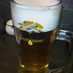 串焼き竹庵 - まずは生ビールで乾杯 (キリン一番搾り) ¥580