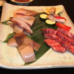 強羅 花壇 - １日目3別注料理　この肉、魚はレベル高し