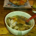 めんめを食べた後のスープ