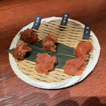 九州熱中屋 関内LIVE - お通し 明太子の食べ比べ