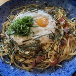 Youmenya Goemon - 納豆とカリカリベーコンのスパゲッティー