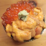 はこねずし - 雲丹とイクラ丼、すりおろしの山葵