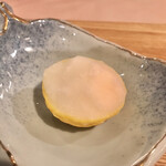 リストランテ ピノキオ - 口直しの自家栽培、自家製ゆずシャーベット　byまみこまみこ