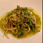 リストランテ ピノキオ - 自家栽培野菜と自家製カラスミ（マグロ）のタリオリーニ　byまみこまみこ