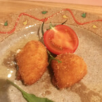 リストランテ ピノキオ - 自家製モッツァレラチーズのフリット　隣のビニールで作られたミニトマトもなかなか美味しい　byまみこまみこ