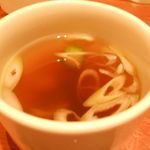 裏参道牛肉店 - アスパラと長ネギのスープ