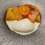 シェ ケンタロウ - クレープシュゼットとミルクアイス