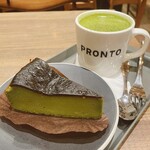 プロント - 『濃抹茶ラテ』
『STONEMILLの抹茶バスクチーズケーキ』