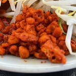 ラーメン もっけだの - 2023.2.1～冬季限定『旨辛ラーメン炎山ニンニク野菜マシマシ+ネギ』の辛玉