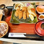 大戸屋ごはん処 - 広島県江田島産大粒牡蠣と、白子入り真だらのフライ定食