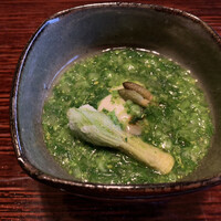 高台寺 十牛庵 - フグの突き出し、小さな土筆がかわいい