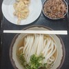 うどん一屋 - ひやかけ(小)と、いいだこ天&肉(皿盛り)