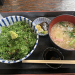 Kisaku - ネギとろ丼セット。うどん出汁がウマイ。