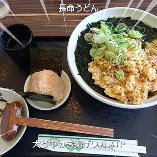 長命うどん千音寺店 - 大う中かき揚げ