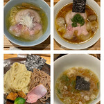 らぁ麺 飯田商店 - しおらぁ麺、わんたん入りらぁ麺、つけ麺、にぼし出汁割り