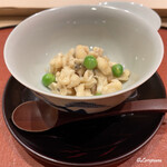 御料理 寺沢 - 穴子と碓井豆の蒸し寿司
