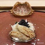 御料理 寺沢 - 栗蟹の剥き身とキャビア
