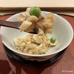 御料理 寺沢 - 穴子と碓井豆の蒸し寿司
