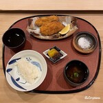 御料理 寺沢 - 牡蠣フライと食事一式
