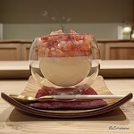 御料理 寺沢 - 苺とブルーチーズのブラマンジェ