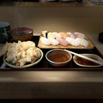 松乃鮨 - にぎり寿司　9貫　かき揚げ、お吸い物付き