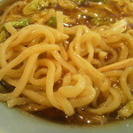 麺処 八海 - スタミナラーメン（レバー・冷やし・並）の麺