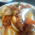 中華料理　福州 - 酢豚　食べかけてしまいました。(-_-;)