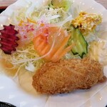 カフェレストラン 睦 - 一個だけでもかなり食べ応えあるカキフライ　ウマー