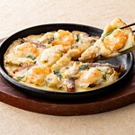 Luxurious Seafood pancake with lots of ingredients