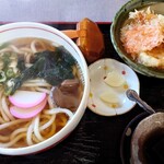 Udon Tsurukichi - かけうどん＆海老天ミニ丼（Aセット）