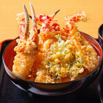 Crab Ten-don (tempura rice bowl)