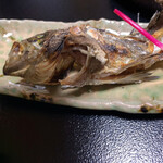 鮨よし - ヤナギバチメの塩焼き  骨多くて食べるの大変と旦那さん