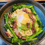 自家製うどん もりた - ホタルイカと菜の花の醤油うどん