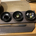 江之浦リトリート 凛門 - わさび、生姜、塩、ーぽん酢、ー醤油...どの組み合わせでも、お刺身に良く合いました