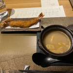 江之浦リトリート 凛門 - 地野菜を煮込んだスープに、海老フライ添え