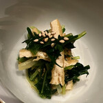 温石 - 箸休めです。薄揚げの辛子浸しです