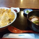 Mendokoro Suehiro - Aセット1000円のカツ丼ときしめん小を選択