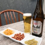 很酒以前 - 瓶ビール（アサヒスーパードライ），お通し