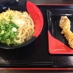 伊予製麺 - 醤油うどん・並　冷＋とり天