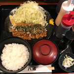 八戒 - 八戒(はっかい) 水戸納豆とんかつ ロース定食 \1750