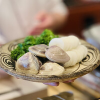 お料理 加瀬 - ②【椀】の具材（蛤、菜花、大根）