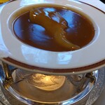 筑紫樓 - お皿の下に火