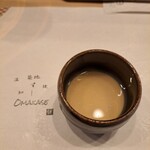 築地 すし Omakase - 蜆とムール貝の茶碗蒸し