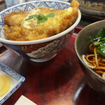 寿司辰 - カツ丼　味噌汁→蕎麦