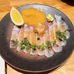 洋食 おがた - ヒラメのひとしおカルパッチョ　唐墨添え