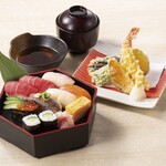 평일 한정 런치 플랜 “스시 (초밥) 튀김 고선”~점심의 조금 사치 일본식 밥상~개인실 접대