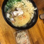 淡路屋 - 油かすうどん大＋かやくご飯