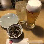 笑顔 - 付き出しとドリンク