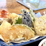 十割そば処 蕎游子 - 天せいろ　1,800円
大海老と季節の野菜の天ぷら
お好みの十割そばのセット